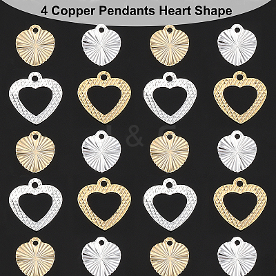 80Pcs 4 Style Brass Charms KK-FH0002-94-1