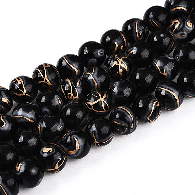 Baking Paint Glass Beads X1-DGLA-N010-10mm-10-1