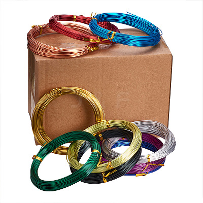 Pack of 10 rolls Mixed Color Round Aluminum Wire Jewelry Making Beading Craft Wire 20 Gauge 65 Feet/Roll AW-PH0001-01-0.8mm-1