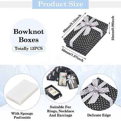 Polka Dot Print Cardboard Jewelry Gift Boxes with Bowknot X1-CON-TAC0001-10E-1