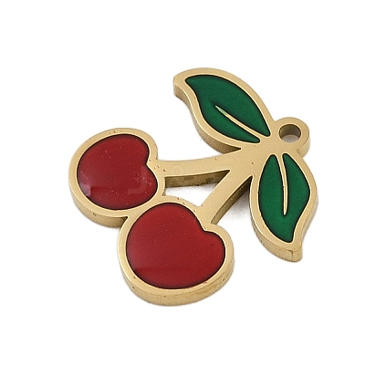 304 Stainless Steel Enamel Charms STAS-I338-01G-01-1