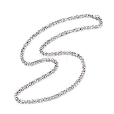 Non-Tarnish 304 Stainless Steel Curb Chains Necklace for Men Women NJEW-JN03846-02-1