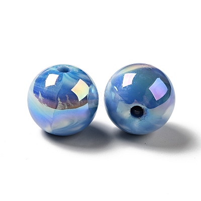 UV Plating Opaque Rainbow Iridescent Acrylic Beads MACR-D063-01A-02-1