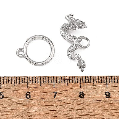 SHEGRACE Dragon Brass Micro Pave Clear Cubic Zirconia Toggle Clasps XGRQ58413-788P-1