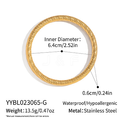 Vintage 304 Stainless Steel Plain Bangles for Women DV1538-1-1