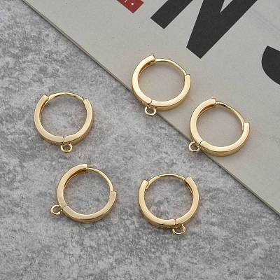 Brass Huggie Hoop Earring Findings KK-S350-069G-1
