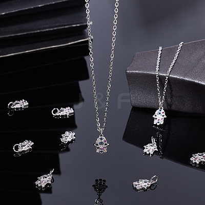 10Pcs Brass Micro Pave Cubic Zirconia Charms ZIRC-SC0001-17-1