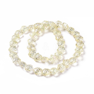 Transparent Electroplate Glass Beads Strands GLAA-C025-01H-1