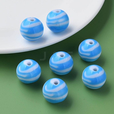 Opaque Striped Acrylic Beads MACR-S373-27B-09-1