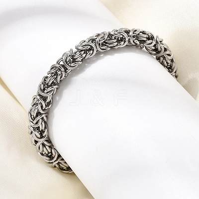 304 Stainless Steel Byzantine Chains Bracelets for Women BJEW-P399-01A-P-1