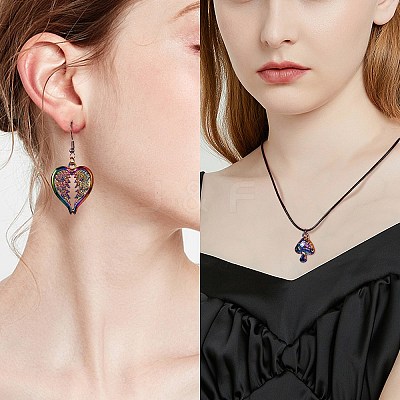 DIY Rainbow Color Pendant Necklace Making Kit DIY-SZ0007-57-1