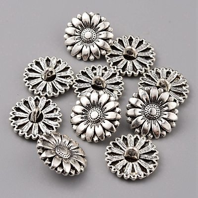 1-Hole Alloy Shank Buttons BUTT-WH0020-21-1