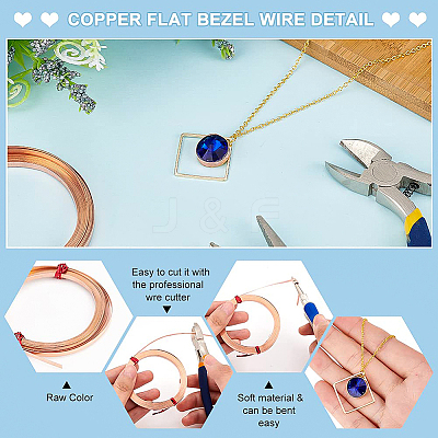 Copper Flat Bezel Wire CWIR-WH0016-02A-1