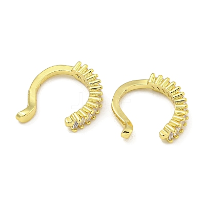 Brass Micro Pave Cubic Zirconia Cuff Earrings EJEW-C104-043G-1