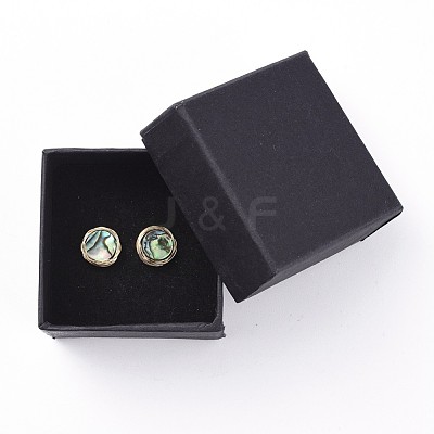 Abalone Shell/Paua Shell Stud Earrings EJEW-JE03864-02-1