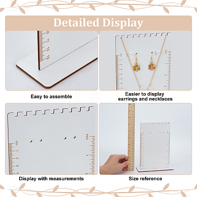 2 Sets Rectangle Shaped Wood Earring Organizer Display Stands with Scales EDIS-FG0001-69-1
