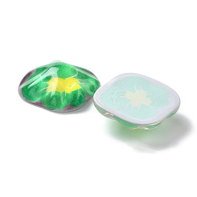 Oil Painting Style Resin Cabochons CRES-P019-01B-1