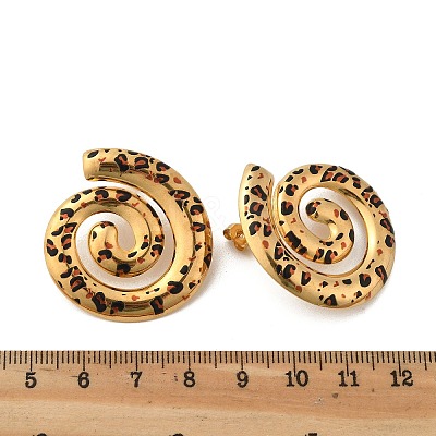 304 Stainless Steel Enamel Stud Earrings EJEW-Z084-15G-03-1