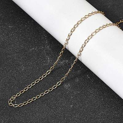 2MM Women's 304 Stainless Steel Twisted Chain Necklaces NJEW-A067-02G-1