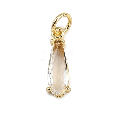 Brass Micro Pave Cubic Zirconia Pendants X-KK-C114-25G-1