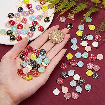 120Pcs 12 Colors Golden Plated Alloy Charms ENAM-SZ0001-64M-1