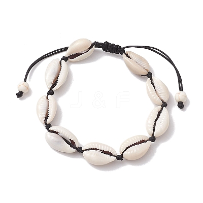 3Pcs 3 Colors Natural Shell Braided Bead Bracelets Set BJEW-JB10111-1