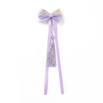 Bowknot Long Ribbon Alligator Hair Clip PHAR-D013-03E-1