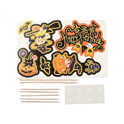 DIY Halloween Theme Paper Cake Insert Card Decoration DIY-H108-32-1