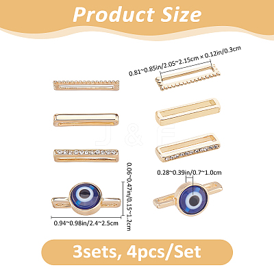 12Pcs 3 Colors Alloy Watch Band Charms for Watch Loops Accesssories FIND-FH0017-64-1