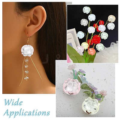 100Pcs Luminous Transparent Acrylic Bead Caps TACR-CJ0001-76-1