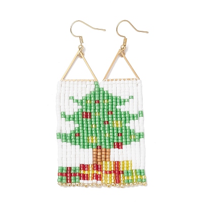 Handmade Glass Seed Beads Dangle Earrings EJEW-MZ00547-1