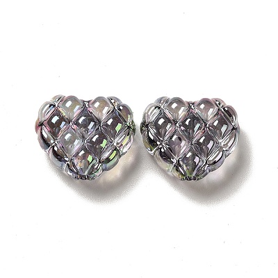 Transparent Acrylic Waffle Beads OACR-E016-01C-1