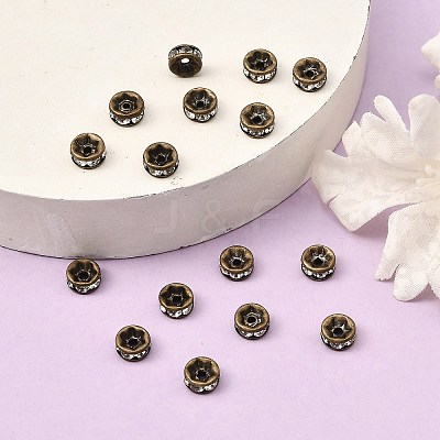 Brass Rhinestone Spacer Beads X-RB-A014-Z6mm-01AB-NF-1