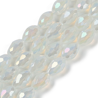Opaque Solid Color Electroplate Glass Beads Strands EGLA-N013-J4mm-B02-1
