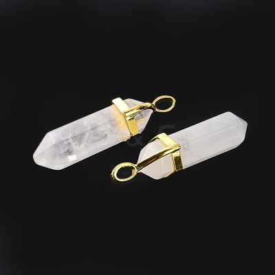 Natural Quartz Crystal Pointed Pendants G-G025-01G-44-1