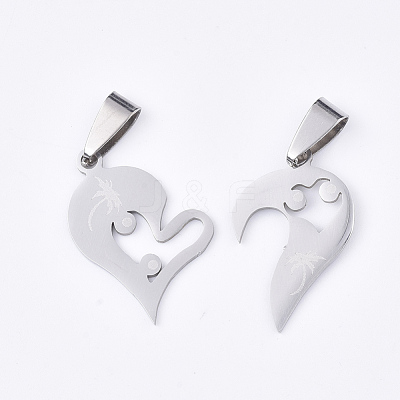 Non-Tarnish 201 Stainless Steel Split Pendants STAS-T048-23-1