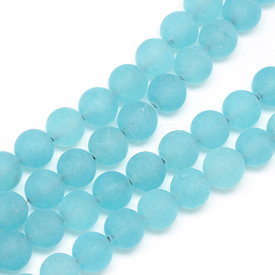 Natural White Jade Bead Strands G-R297-8mm-51-1