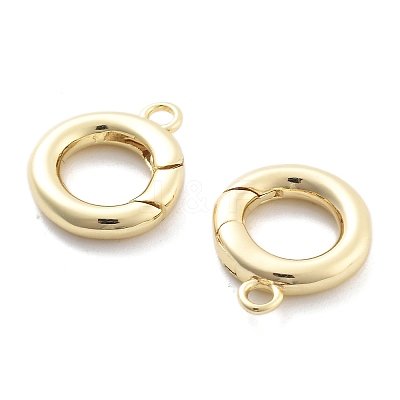 Rack Plating Brass Spring Gate Rings KK-H449-58G-01-NR-1