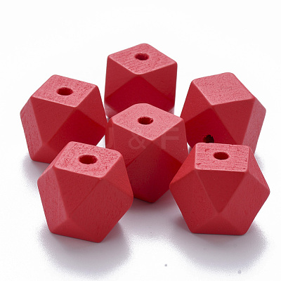 Painted Natural Wood Beads WOOD-Q040-020B-A07-1