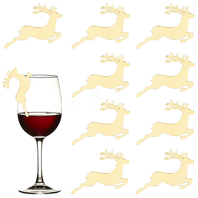 Deer Shape Plastic Wine Glass Charms AJEW-SC0001-63B-1
