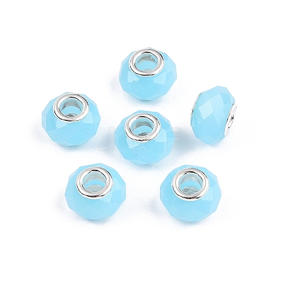 Imitation Jade Glass European Beads GPDL-N004-B14mm-B03-1