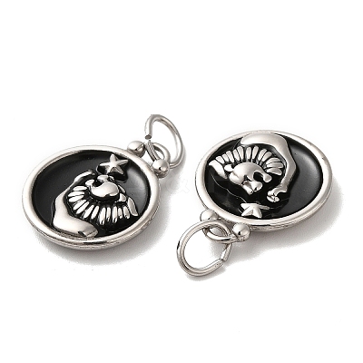 304 Stainless Steel Enamel Pendants STAS-A080-43P-07-1