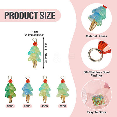 20Pcs 4 Styles Glass Ice Cream Pendants PALLOY-TAC0242-02-1