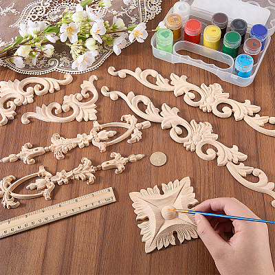 12Pcs 4 Styles Wooden Wall Decorations AJEW-WR0003-89-1