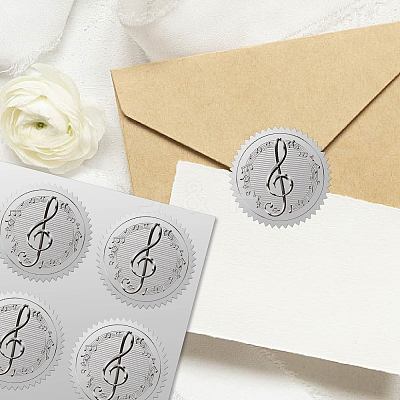 34 Sheets Silver Foil Embossed PET Picture Sticker DIY-WH0528-026-1