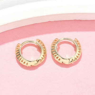 Triangle Brass Hoop Earrings EJEW-Z102-06G-1