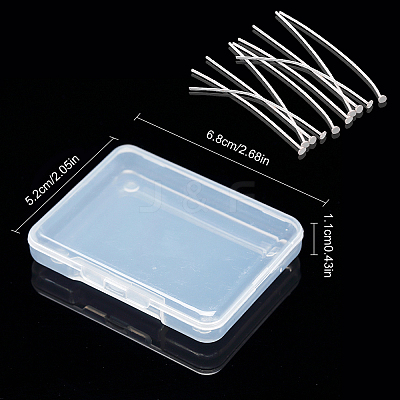 40Pcs 925 Sterling Silver Flat Head Pins STER-SC0001-08-1