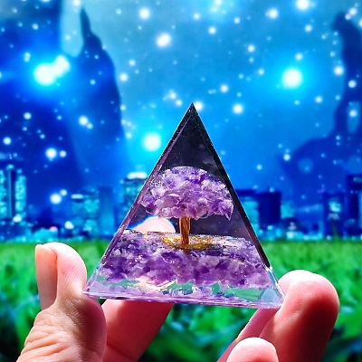 Orgonite Pyramid Resin Display Decorations TREE-PW0001-65A-1