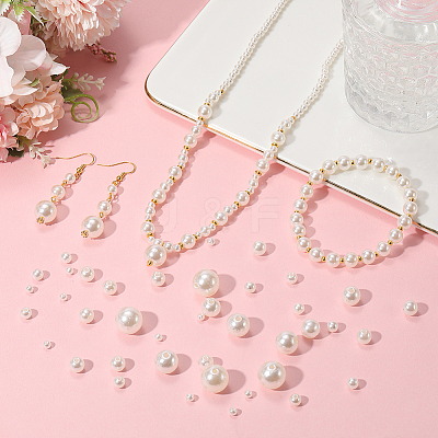1460Pcs 6 Styles Imitation Pearl Acrylic Beads PEAR-LT0001-01-1