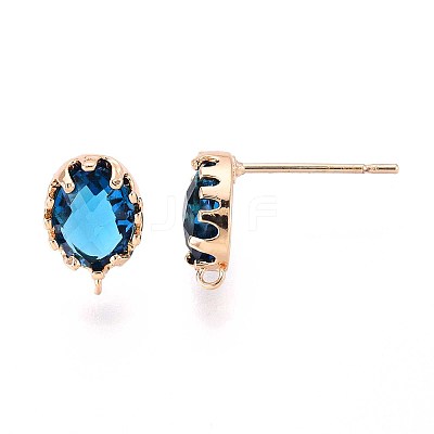 Brass Stud Earring Findings KK-S365-004B-1